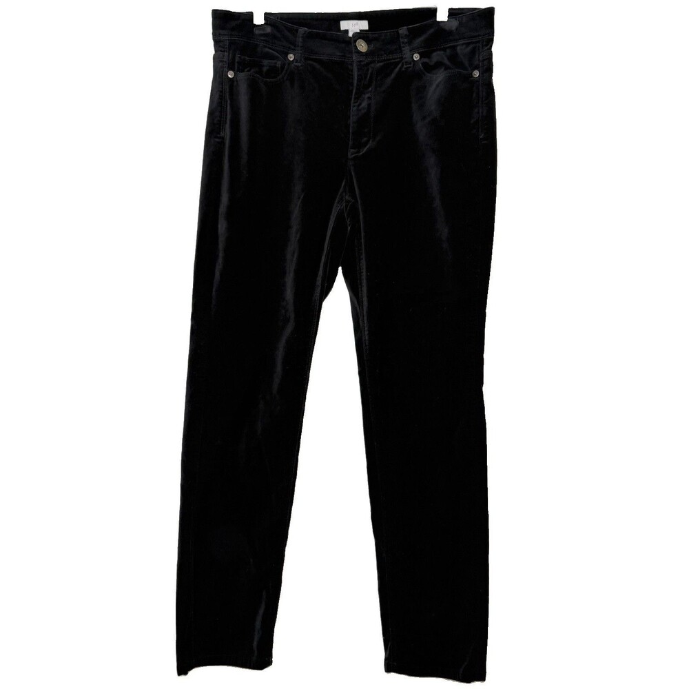 J.Jill Black Velvet Jeans Women’s Size 10 Straight Leg Stretch 5 Pocket